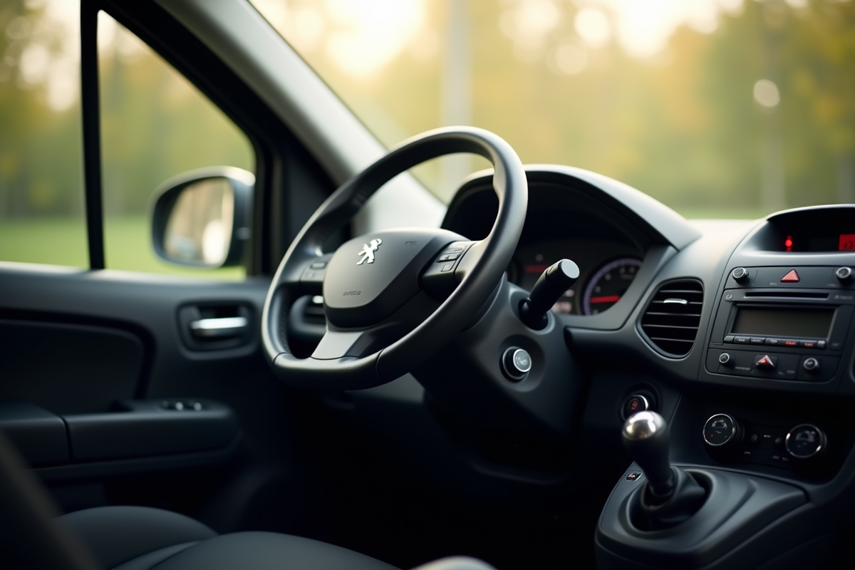 Intérieur du cockpit Peugeot Partner Tepee vue du conducteur