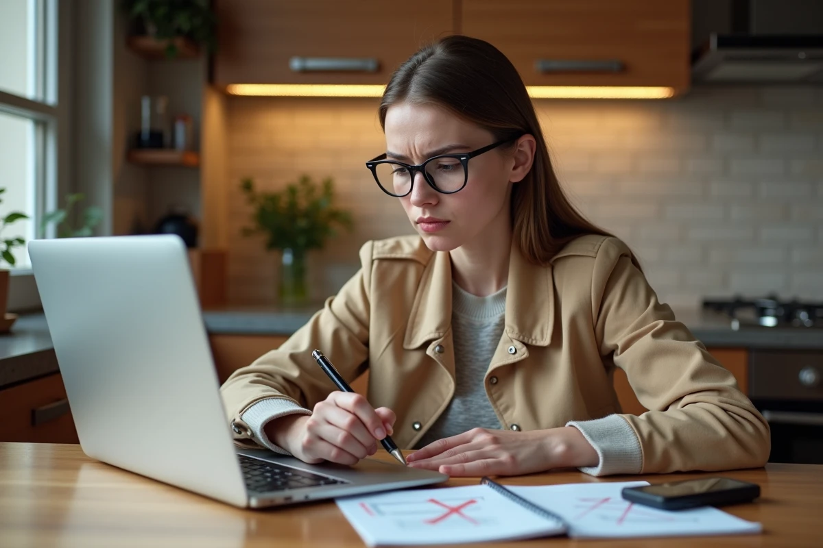 Femme concentrée avec clé Renault et notepad