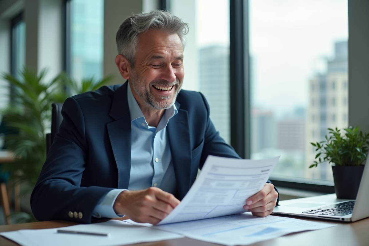 Homme d affaires vérifiant des papiers d assurance auto