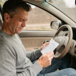 Un homme consulte le numéro VIN de son véhicule Renault pour récupérer le code autoradio gratuitement