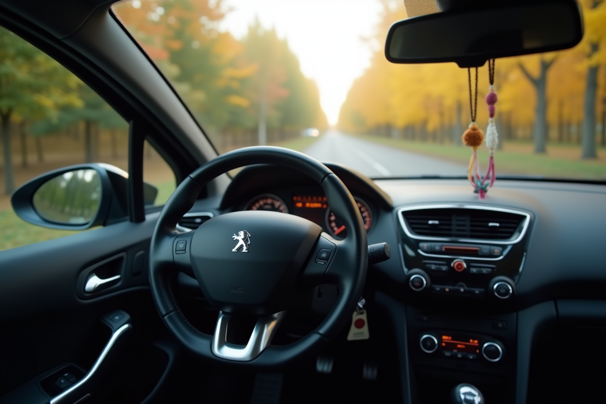 Intérieur Peugeot 208 vue du conducteur avec tableau de bord