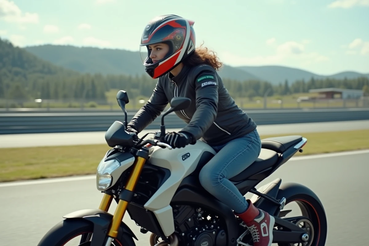 Profil de la Yamaha MT125 en mouvement sur circuit