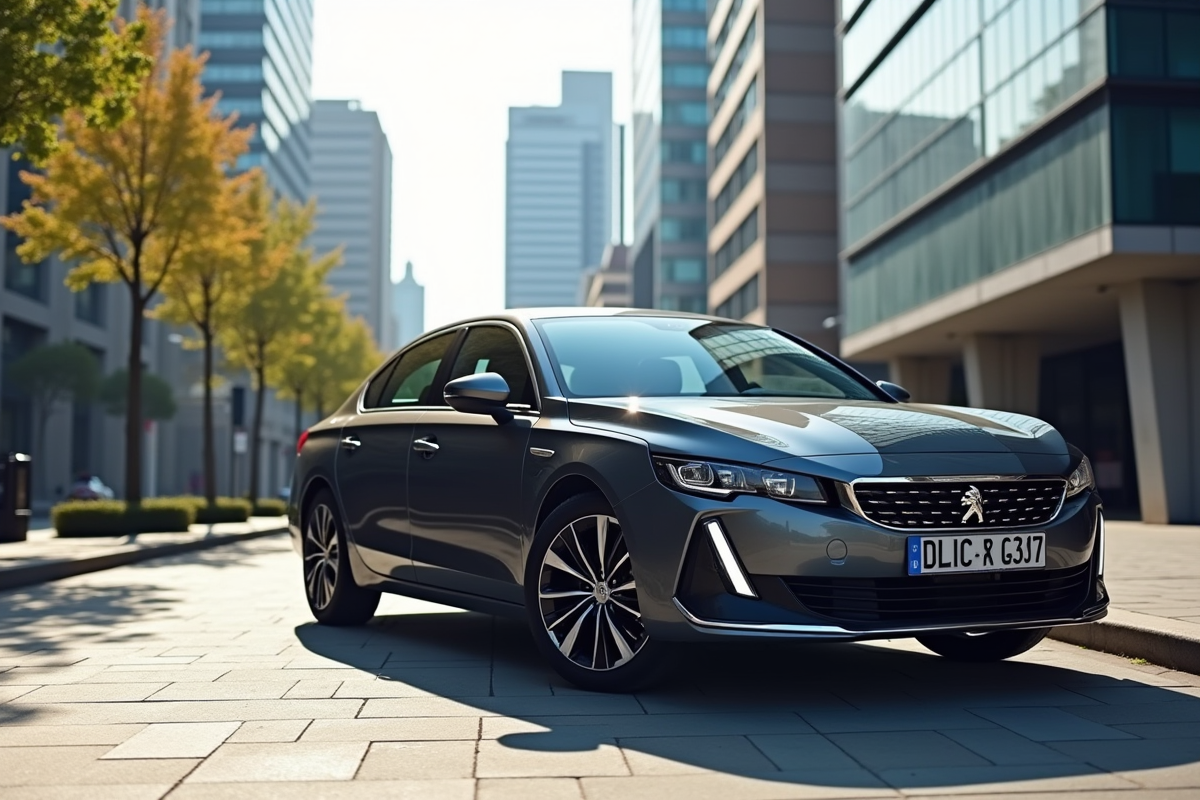 Peugeot 508 PSE stationnee en ville en plein jour