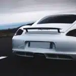 white porsche 911 on road